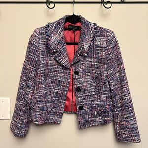 LAFAYETTE 148 colorful tweed cotton blazer jacket with buttons